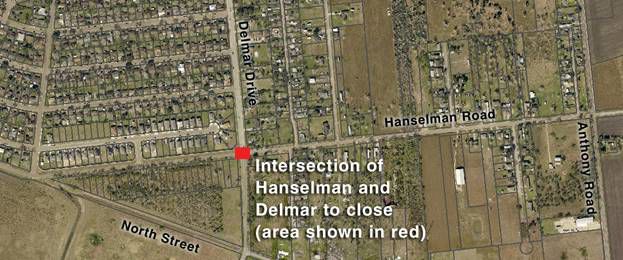 Hanselman Road, Delmar Drive intersection closed Tuesday